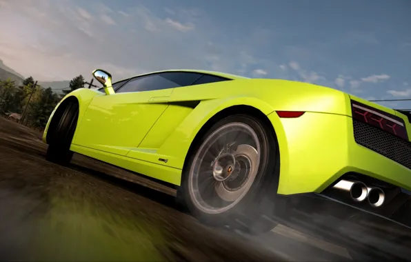 Дорога, занос, Lamborgini, Need for speed, Hot pursuit