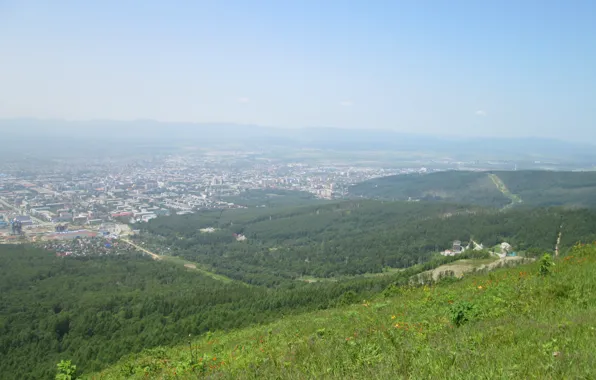 Лето, природа, город, сопка