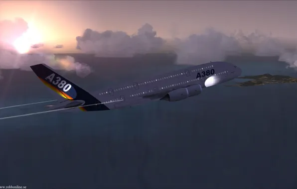 Flying, airplane, airliner