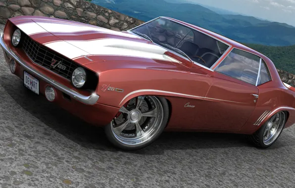 Графика, Chevrolet, арт, 1969, Camaro, custom, dangeruss