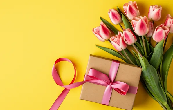 Картинка букет, тюльпаны, pink, blossom, flowers, tulips, spring, bloom