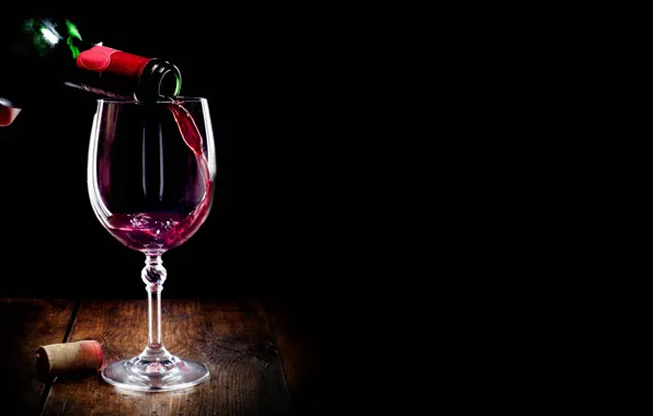 Обои вино, красное, бокал, бутылка, пробка, черный фон на телефон и рабочий  стол, раздел разное, разрешение 6000x4000 - скачать