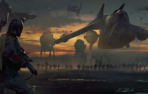 Картинка Star Wars, Boba Fett, Darek Zabrocki, by Darek Zabrocki, Imperium, Preparing to war