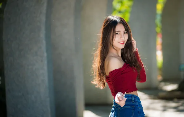 Девушка, азиатка, милашка