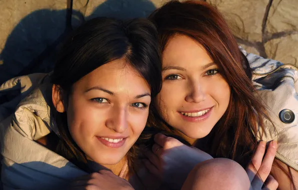 Models, brunettes, gorgeous, photoshoot, posing, beautiful faces, two girls, cute girls