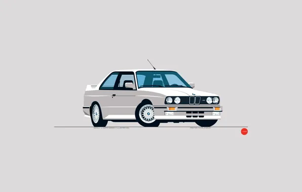 Авто, Рисунок, Белый, BMW, Машина, БМВ, Арт, BMW M3