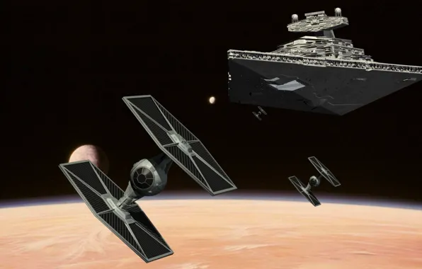 Картинка космос, звездные войны, star wars, Star Destroyer, имперский крейсер