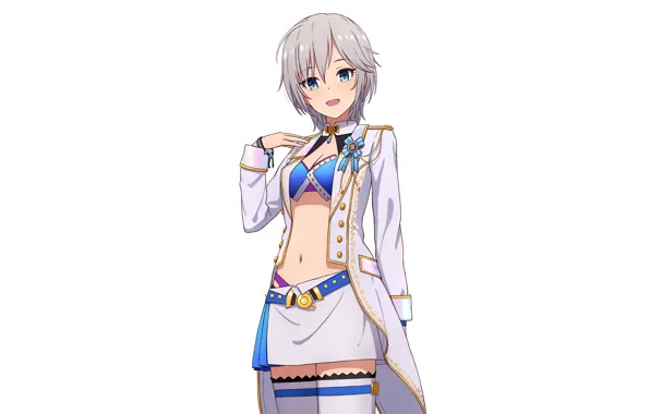 Girl, sexy, Anastasia, cleavage, thighhighs, boobs, anime, blue eyes