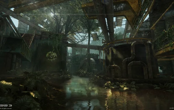 Трубы, канал, объект, East River, Crysis 3 MP