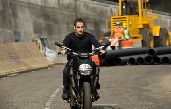 Дорога, асфальт, трубы, мотоцикл, байк, Крис Пайн, Chris Pine, Jack Ryan