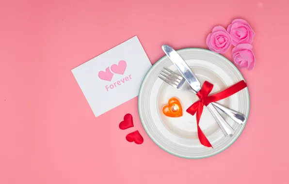 Цветок, любовь, сердце, роза, свеча, нож, сердечки, love