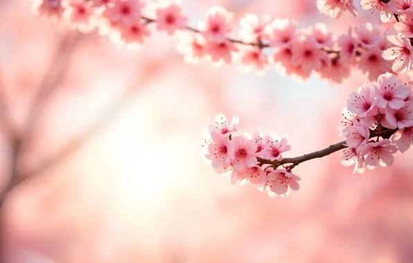 Картинка весна, сакура, цветение, trees, pink, blossom, cherry, spring