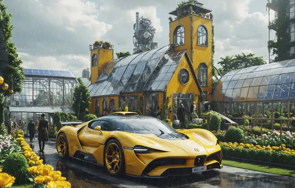 Авто, фантастика, жёлтый цвет