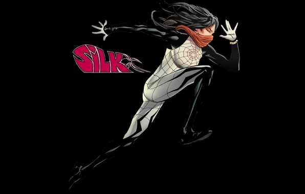Девушка, паутина, шелк, костюм, комиксы, марвел, MARVEL, Silk