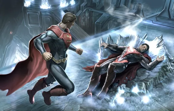 Superman, битва, супермен, injustice, инджастис