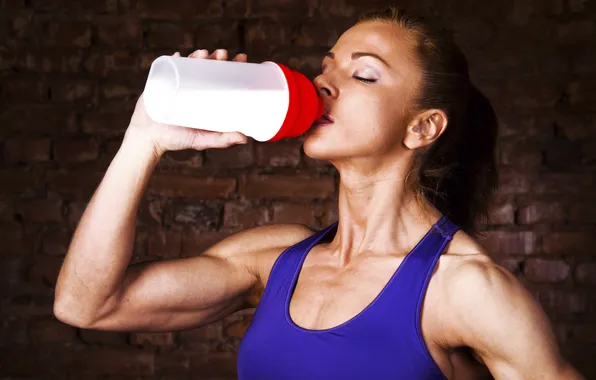 Woman, fitness, hydration
