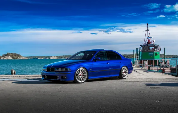 Картинка BMW, Blue, E39