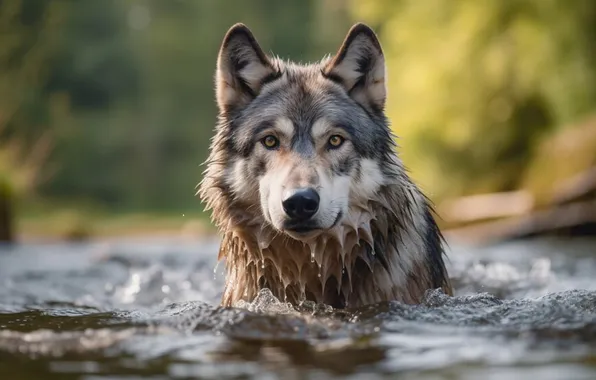 Картинка nature, snow, predator, face, animal, wolf, wildlife, portrait