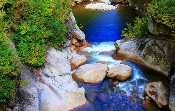 Картинка Поток, Осень, Река, Камни, Nature, Fall, Autumn, River