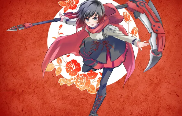 Девушка, оружие, коса, RWBY