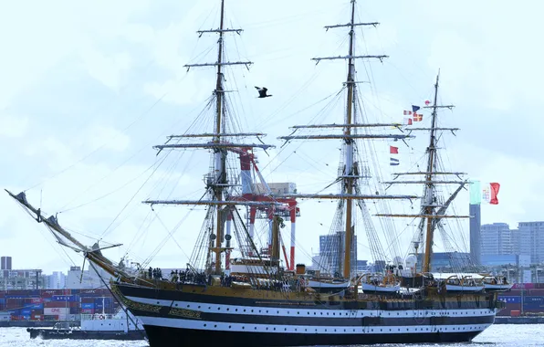 Корабль, парусный, учебный, Amerigo Vespucci