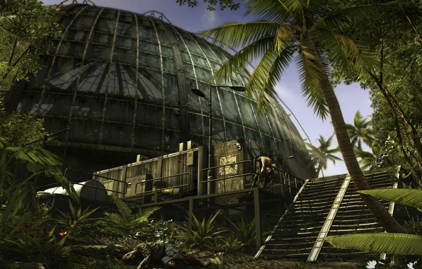Пальма, здание, джунгли, труп, мертвецы, Dead Island, мертвец