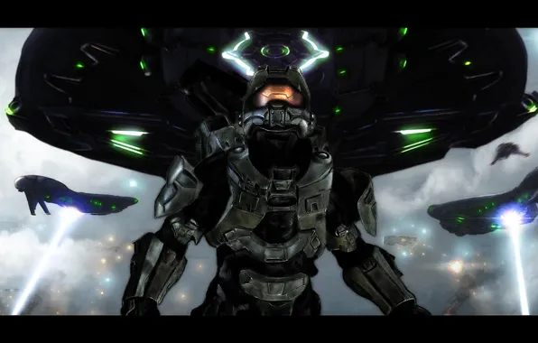 Корабли, Halo, spaceship, Master Chief