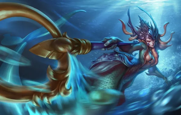 Картинка вода, nami, art, lol, League of Legends, the tidecaller
