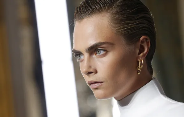 Картинка взгляд, поза, модель, портрет, макияж, актриса, hair, Cara Delevingne