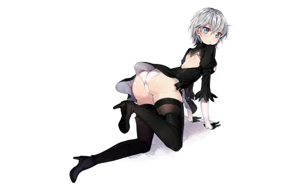 Girl, sexy, lingerie, ass, pantsu, Anastasia, panties, thighhighs