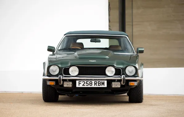 Car, green, вид сперди, Aston Martin V8 Vantage Volante
