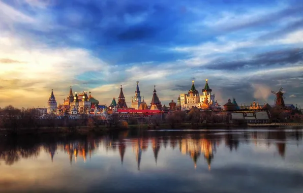 Картинка отражение, Москва, кремль