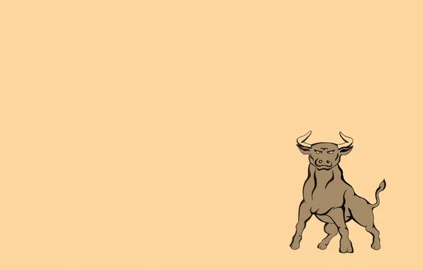 Картинка минимализм, рога, стойка, бык, bull