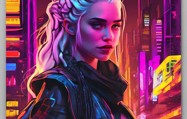Neon, cyberpunk, daenerys