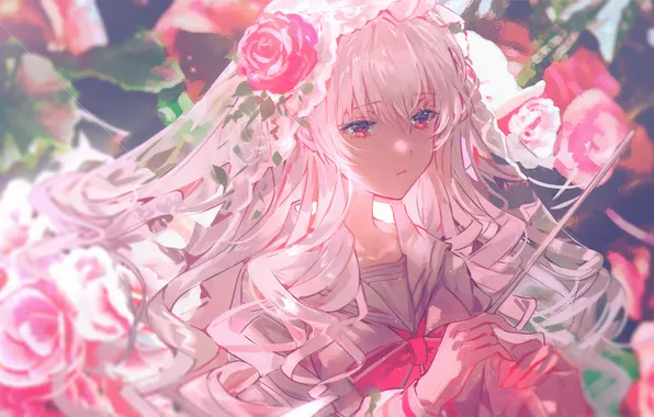 Девушка, розы, волшебная палочка, Hikari, Arcaea