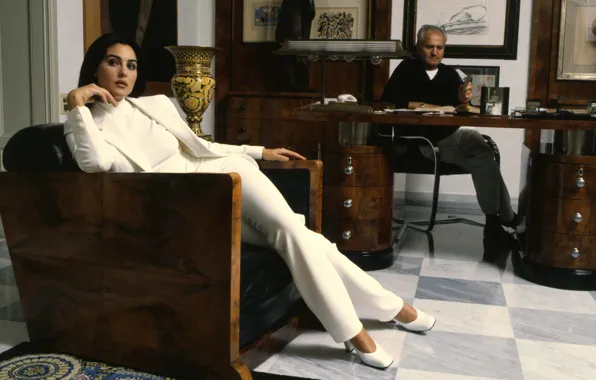 Белый, брюнетка, Monica Bellucci, красотка, Моника Беллуччи, Беллуччи