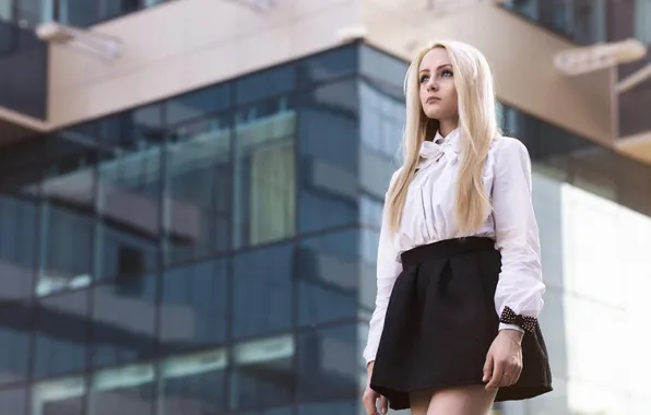 Картинка woman, pretty, blonde, skirt, Charming