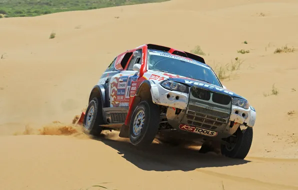 Картинка Песок, BMW, Спорт, Гонка, БМВ, Фары, Rally, Dakar