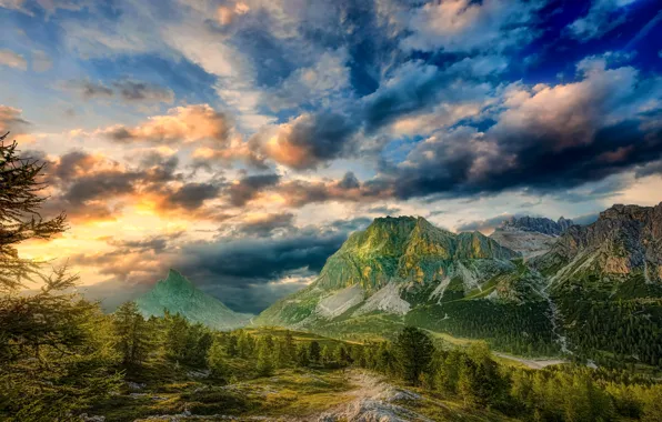Облака, Альпы, Италия, Доломиты