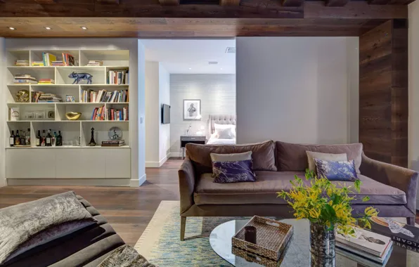Интерьер, спальня, гостиная, by David Howell Design, Union Square Loft