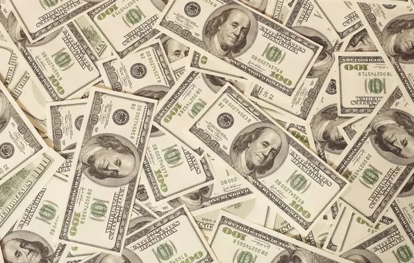 Картинка зелень, деньги, доллары, валюта, сто, баксы, Бенджамин Франклин, финансы