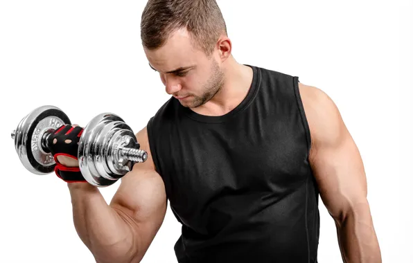 Поза, muscle, мышцы, pose, гантели, бицепс, бодибилдер, dumbbells
