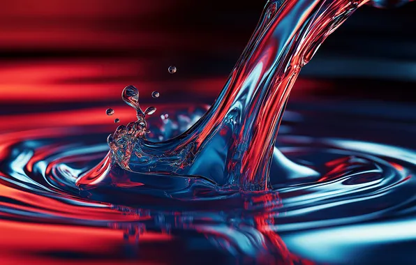 Colorful, red, blue, liquid, AI Art, Pouring