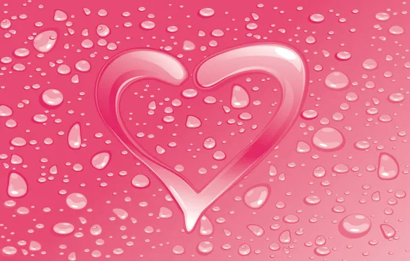 Капли, сердце, влюбленные, открытка, день Святого Валентина