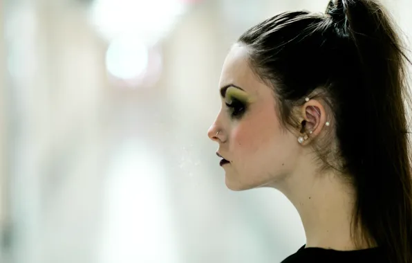 Girl, woman, model, piercing, female, make-up, earrings