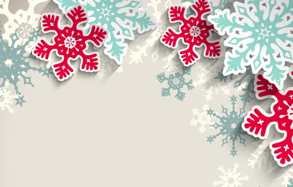 Снежинки, фон, узоры, Новый год