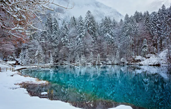 Зима, горы, Switzerland, Kander Valley