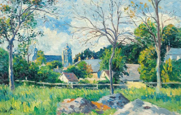 1896, French Neo-impressionist artist, Максимильен Люс, французский художник-неоимпрессионист, Maximilien Luce, Le Village a travers les …