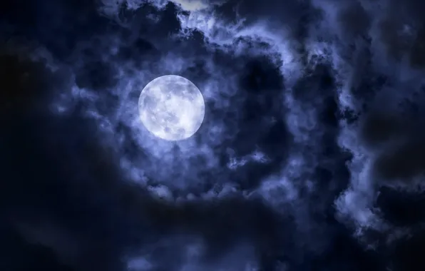 Картинка moon, clouds, satellite