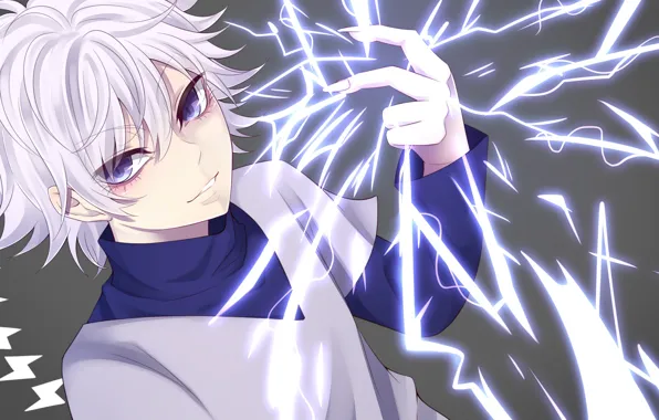 Аниме, арт, электричество, Hunter x Hunter, Киллуа